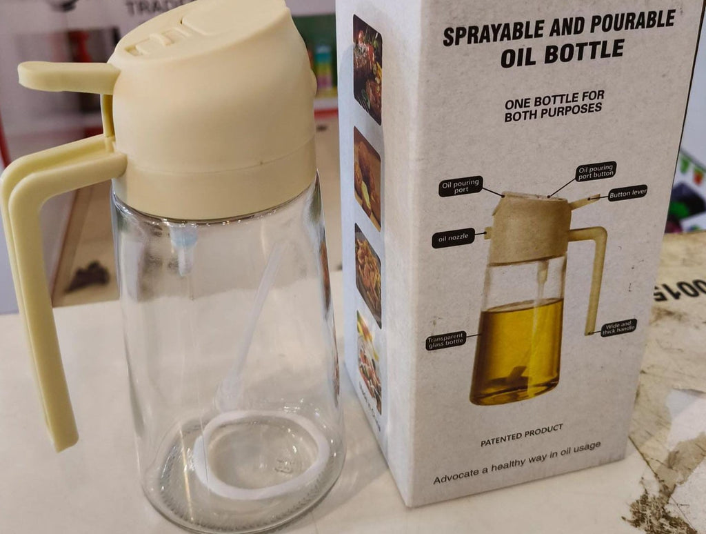 2-in-1 Glass Oil Sprayer & Dispenser Bottle
