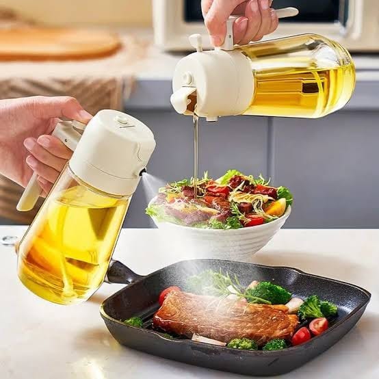2-in-1 Glass Oil Sprayer & Dispenser Bottle