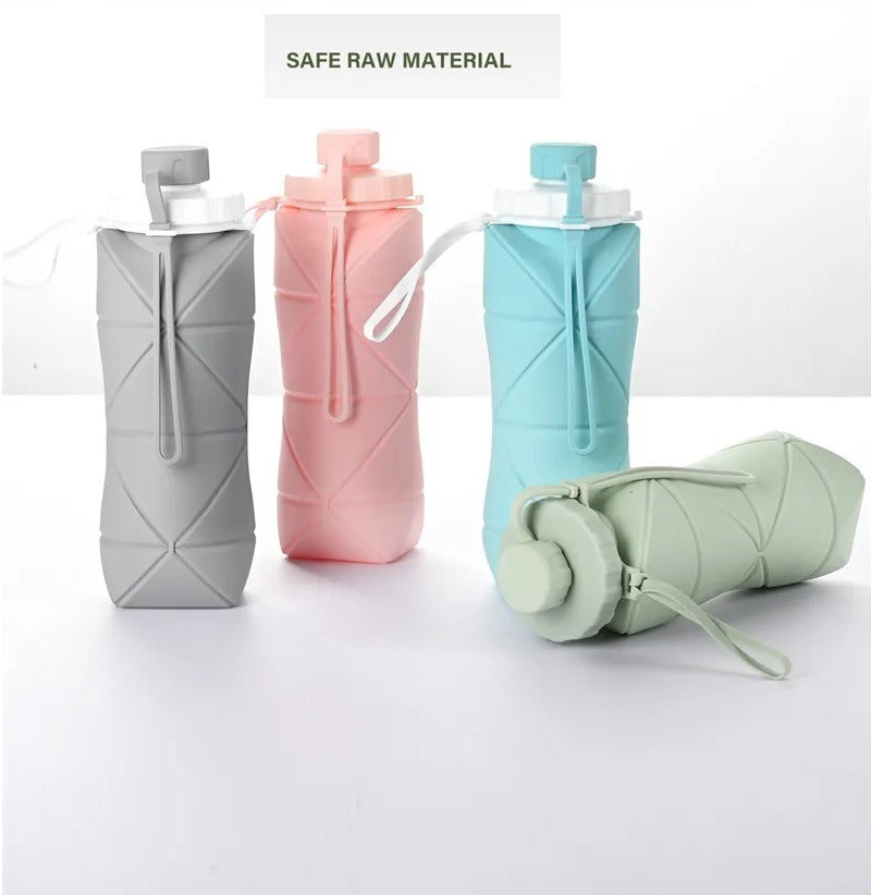 Collapsible Silicone Folding Water Bottle (600 ml)
