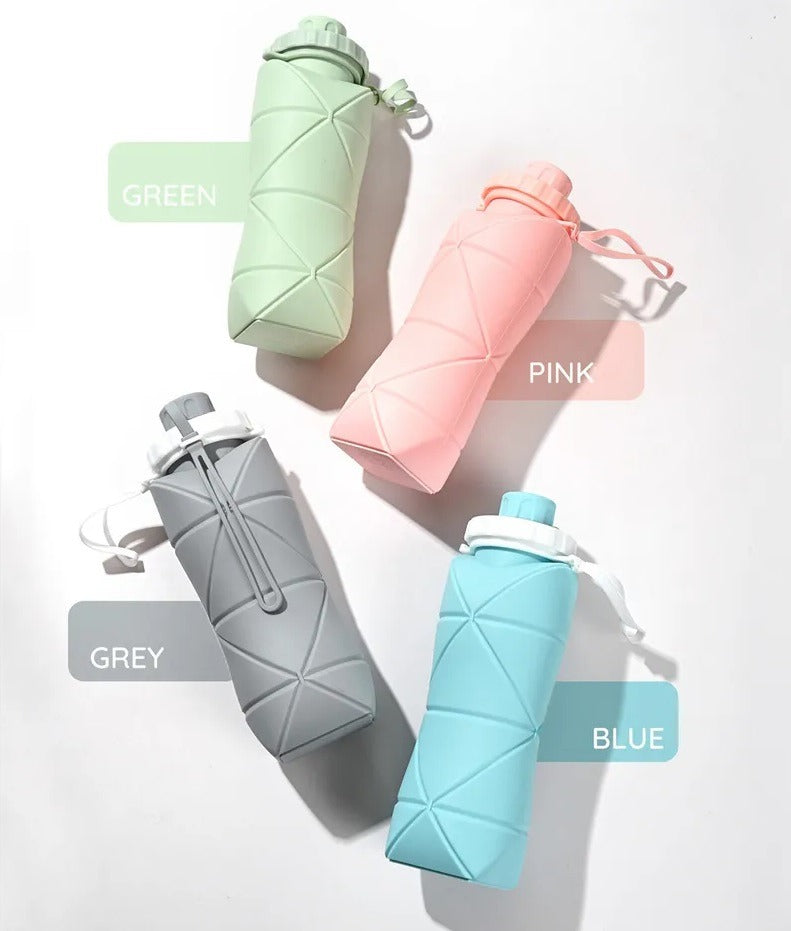 Collapsible Silicone Folding Water Bottle (600 ml)