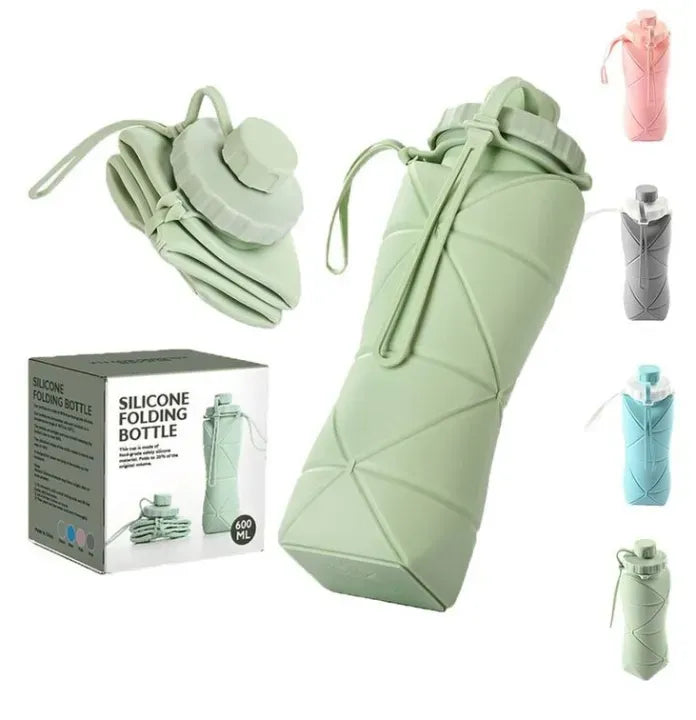 Collapsible Silicone Folding Water Bottle (600 ml)