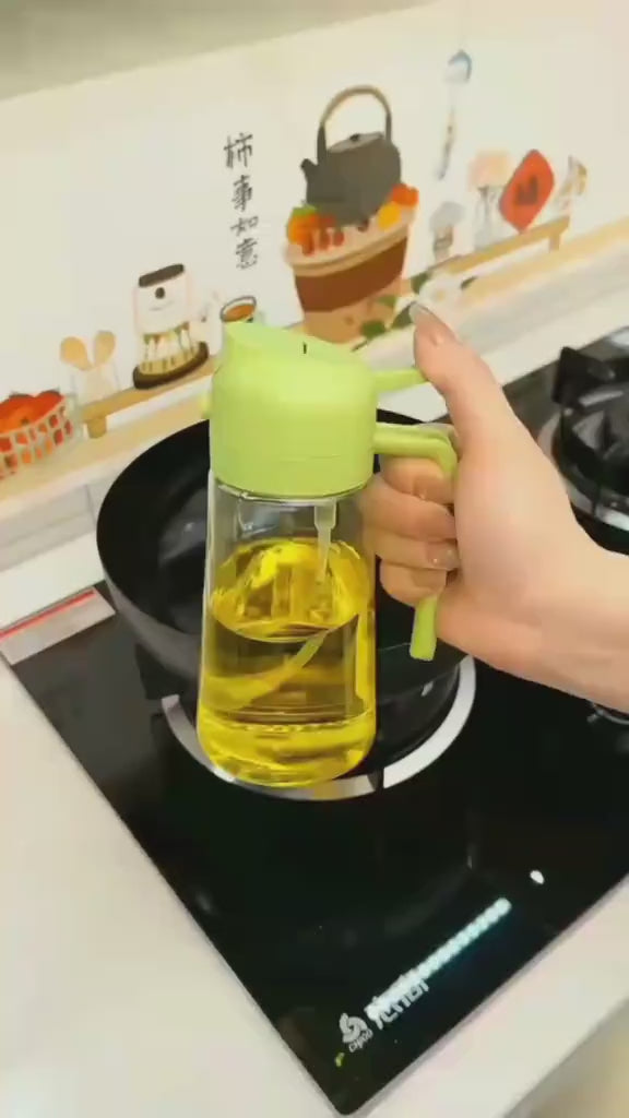 2-in-1 Glass Oil Sprayer & Dispenser Bottle